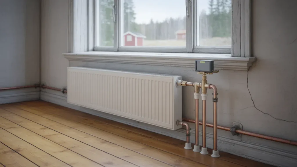 byte av radiatorer och termostater i ldre villa i jonsered partille